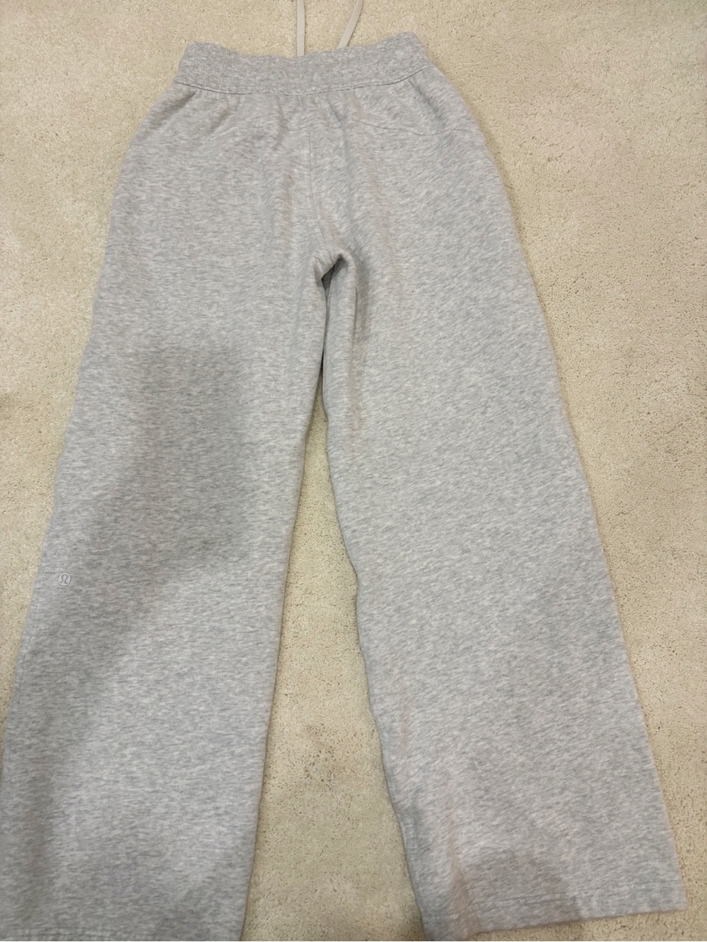 Lululemon Scuba Mid-Rise Wide-Leg Drawstring Lounge Pants Light Gray XXS - Picture 5 of 7